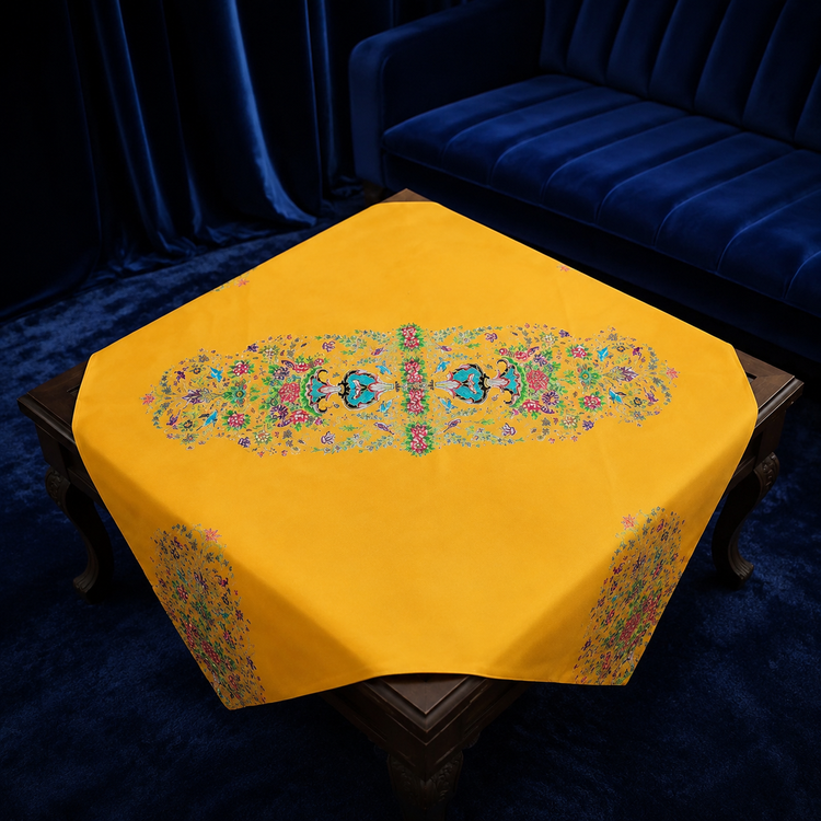 رومیزی مخمل رستا زرد